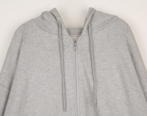  Solid Tone Zip-Up Hoodie