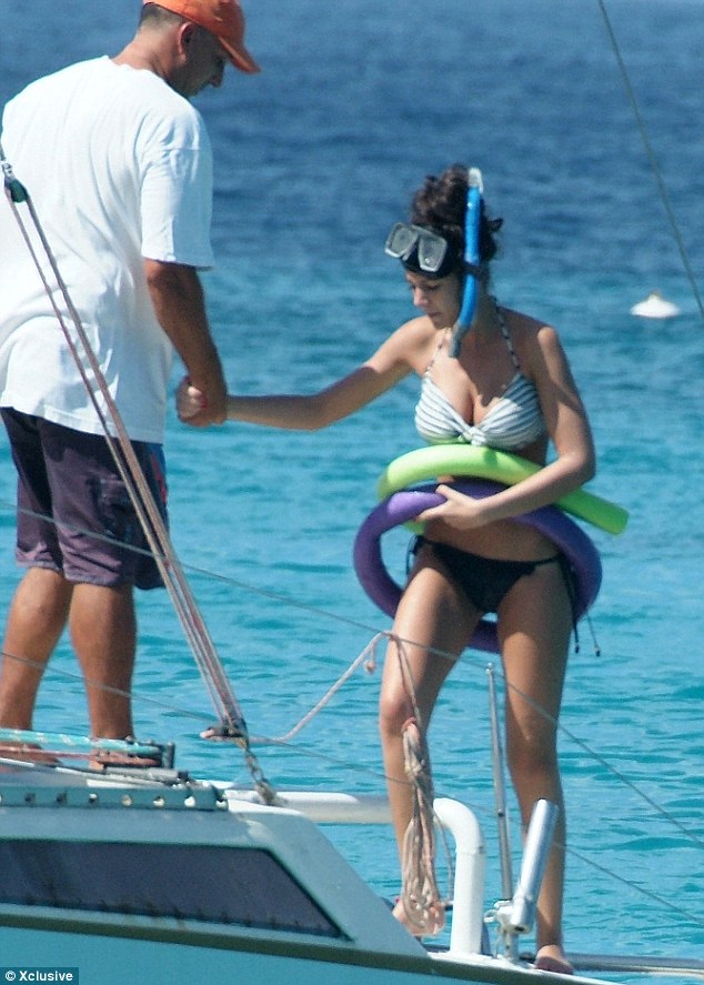 Michelle Keegan finally strips to her bikini as she sets sail 