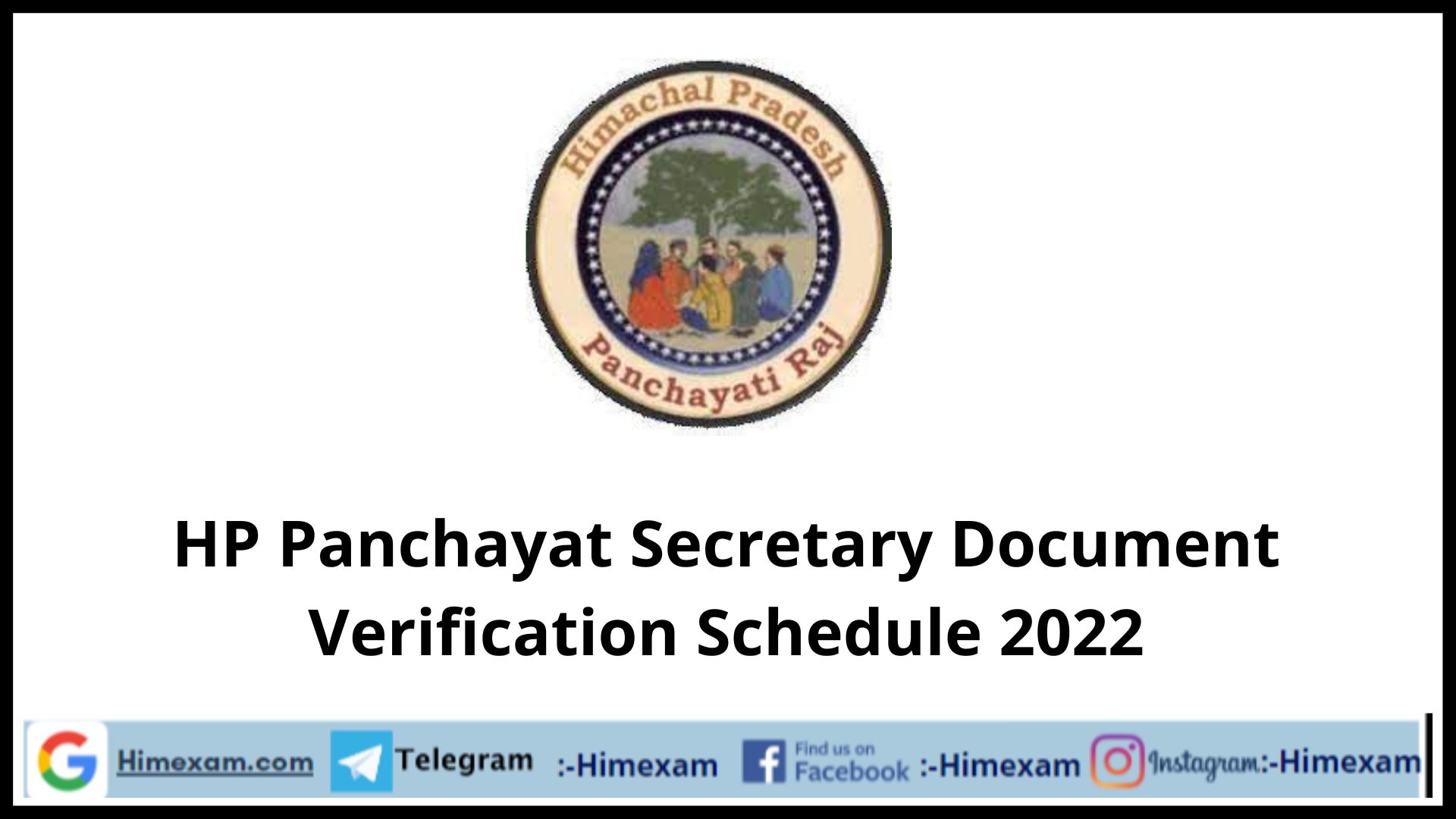 HP Panchayat Secretary Document Verification Schedule 2022