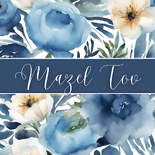 Free Mazel Tov Greeting Card Printable - Floral Calligraphy - Square