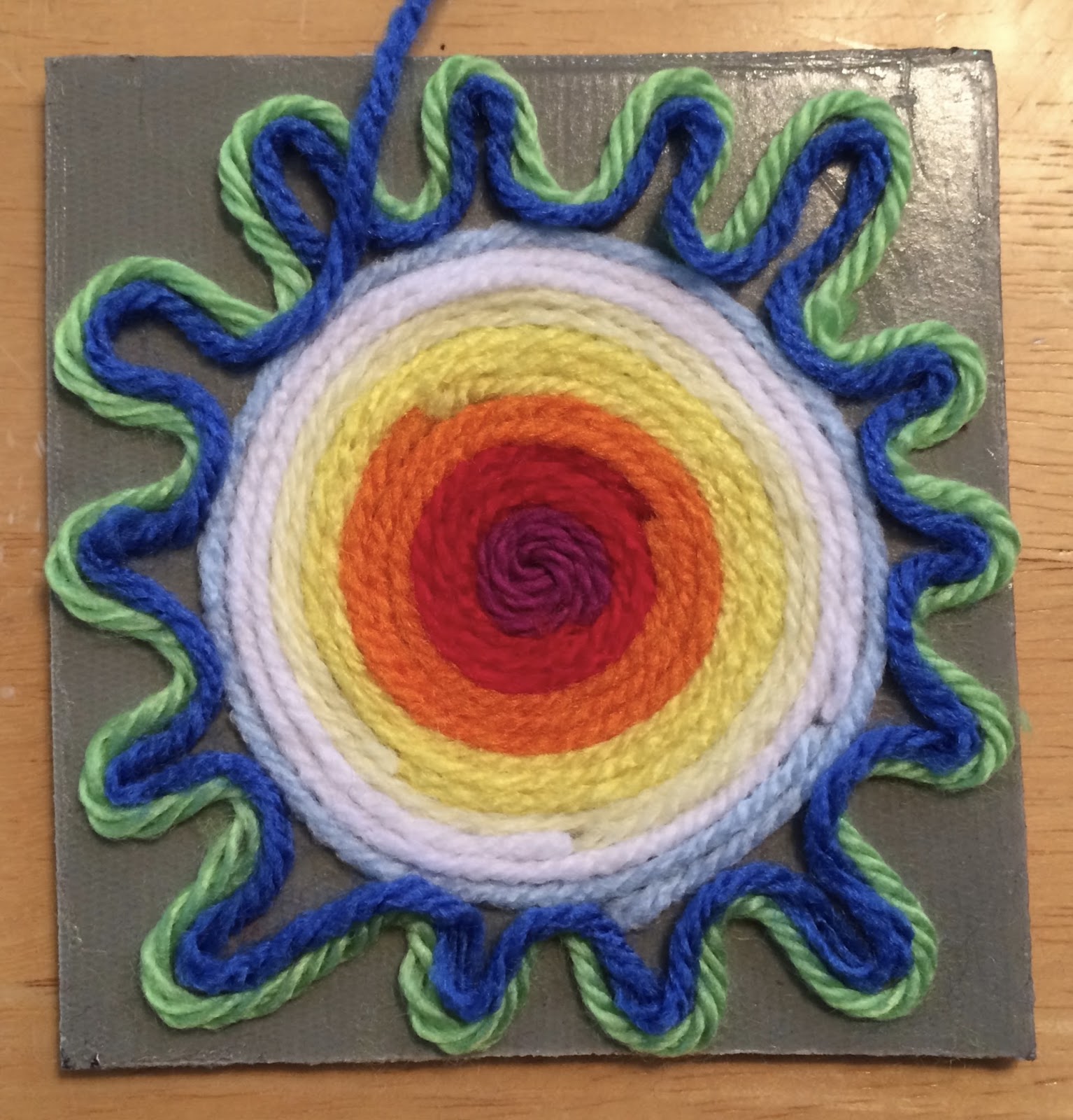 Kathy's Art Project Ideas: Mexican Sun Huichol Yarn Painting Art Lesson