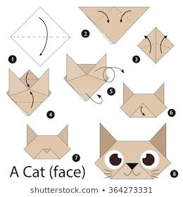 origami para niños cara de Gato