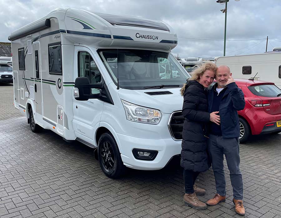 Couple standing next to Chausson 720