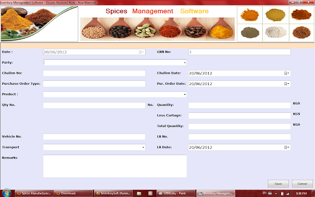 Goods Receive Note in Spices Software in Rajkot,Gujarat,India