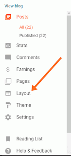 Click on Layout Tab in the left sidebar