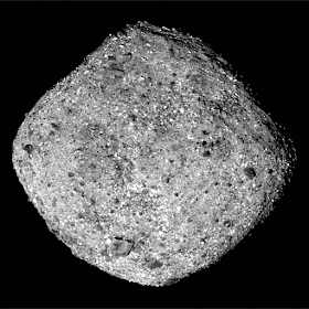 An animated GIF showing the rotation of asteroid Bennu...using photos taken by NASA's OSIRIS-REx spacecraft from 50 miles (80 kilometers) away. An animated GIF showing the rotation of asteroid Bennu...using photos taken by NASA's OSIRIS-REx spacecraft from 50 miles (80 kilometers) away.