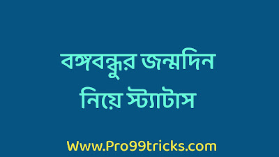 বঙ্গবন্ধুর জন্মদিন নিয়ে স্ট্যাটাস