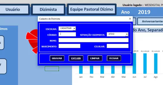 Pastoral do Dízimo Planilha Excel