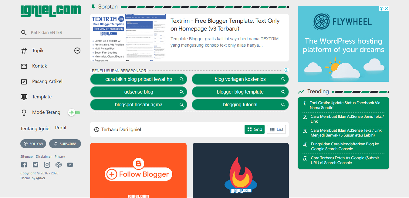 IGniel Responsive Blogger Template