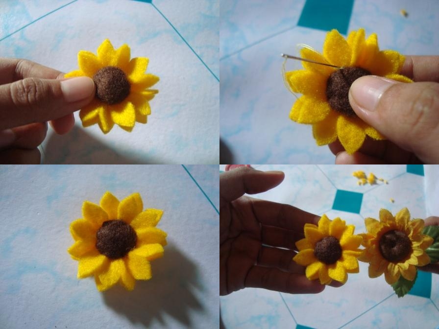  Cara  Membuat  Bunga  Matahari dari  Kain  Flanel 