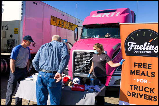 Vice President of Marketing, CDLLife Sadie Church and professional driver Brittney Richardson, are delivering 2,500 healthy meals to drivers across seven states while many restaurants and truck stops are closed due to COVID-19.