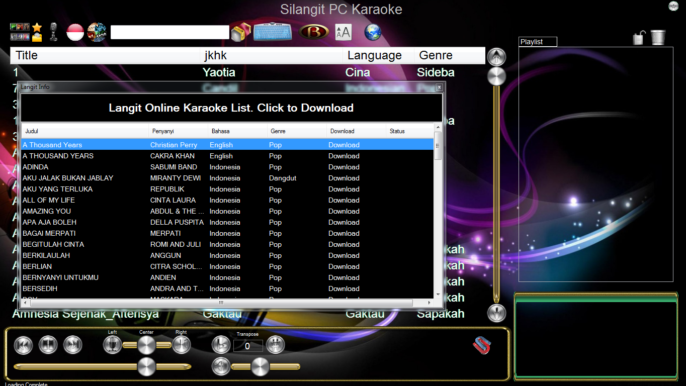 Karaoke Gratis Daftar lagu karaoke download