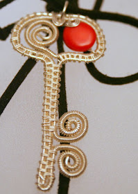 Martisor: weaving wire, coral, silver, ooak pendant :: All Pretty Things