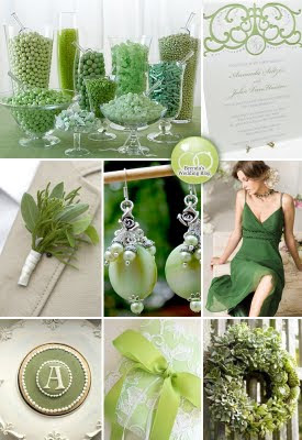 green wedding decorations themes