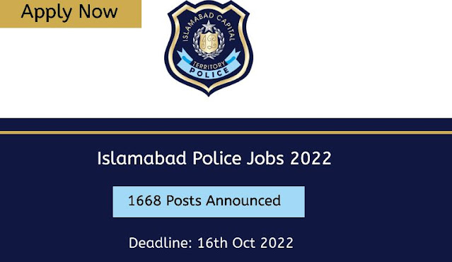 Islamabad Police Jobs 2022 | 1668 Posts Announced