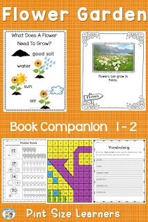 Flower Garden Book Study and Unit Lesson Plans | Spring Book Activities Your first and second grade students will love Flower Garden by Eve Bunting and these related book activities. This book study includes five days of close reading style lesson plans. Your students will love digging deeper into the story and reading strategies while completing fun and engaging book based activities. Each day includes a focus on a different aspect of reading including vocabulary, sequencing, and summarizing. This book study and related Flower Garden activities also includes writing and math too!
