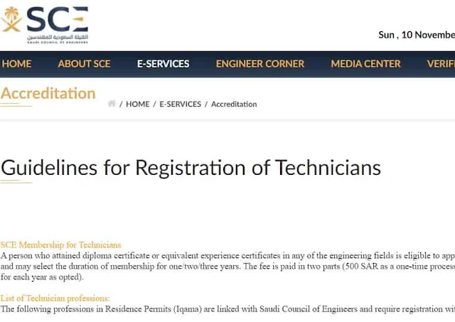 Procedure to register membership in Saudi Council as Technician