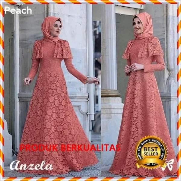 30 Model Gamis Brokat Di Bawah Rp200 Ribu Yang Stylish Dan