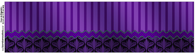 Purple with Arabesques and Stripes: Free Printable  Candy Bar Labels.