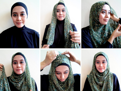 Cara Memakai Jilbab Pashmina Sifon Modern