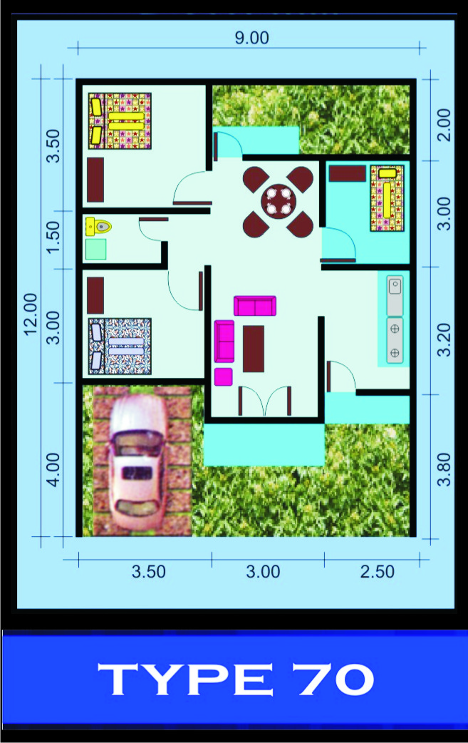 RUMAH TYPE 70 108 mari belajar menggambar