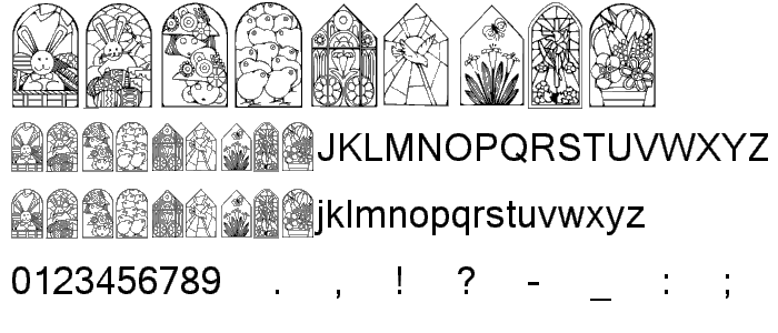 Easter font, designs, free, Silhouette friendly, dingbat, stained glass