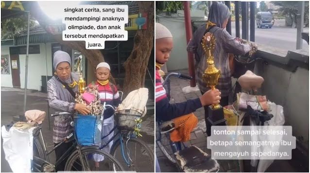 Viral Ibu Antar Anak Ikut Olimpiade Naik Sepeda, Endingnya Bikin Mewek