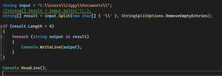 C# StringSplitOptions.RemoveEmptyEntries by Ziggy Rafiq