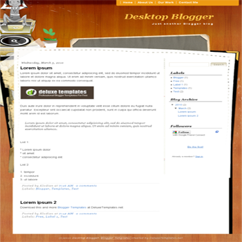 free blogger template Desktop Blogger  for blogspot template