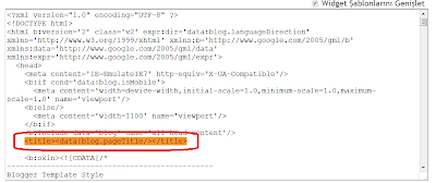 Blogger Title Ayarları