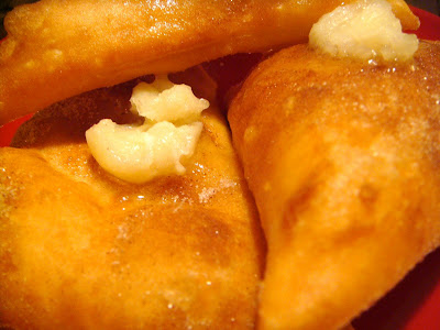 Sopaipillas with cinnamon-sugar and honey butter