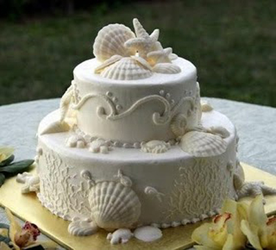 beach theme wedding cakes