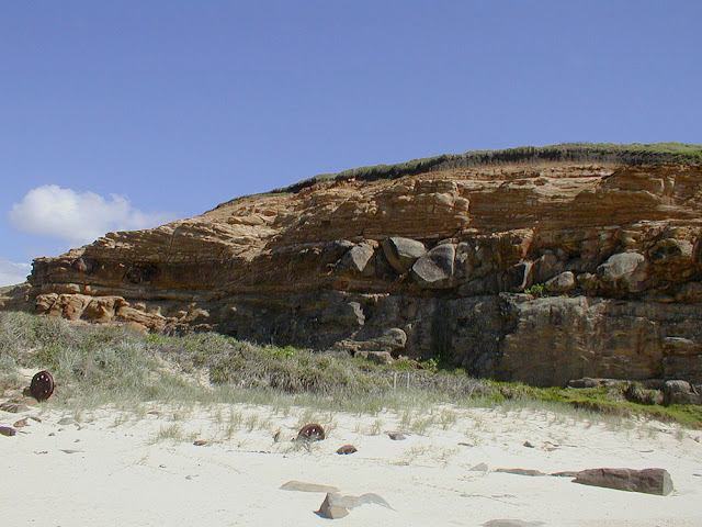 Geology on the beach, Iluka, New South Wales, Australia. Photo by Loire Valley Time Travel.