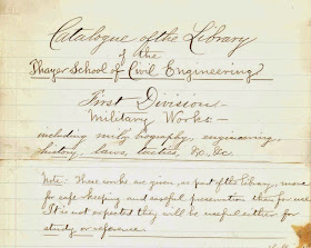 A handwritten page for the "Catalogue of the Library."