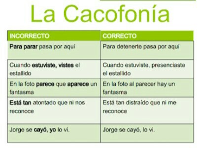 Image result for cacofonía ejemplos