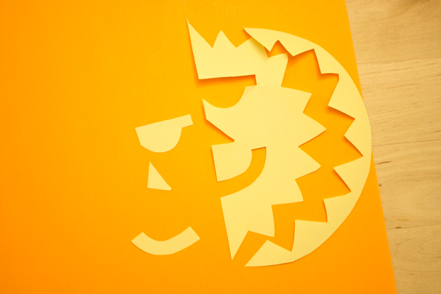 positive and negative space suns and moons- fun kids art project
