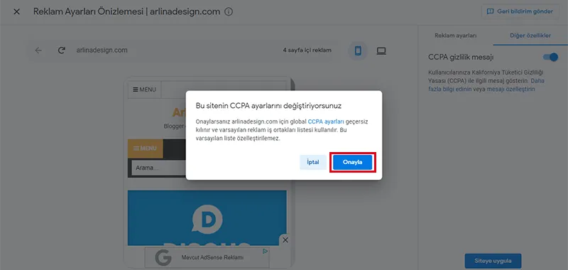 Google Adsense CCPA Gizliliği Nasıl Etkinleştirilir? Google Adsense CCPA Gizliliği Nasıl Etkinleştirilir?