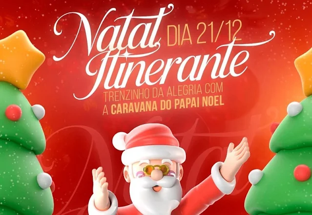 Será neste sábado o 'Natal Itinerante' com a Caravana do Papai Noel em Italva