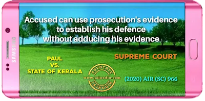 Accused can use prosecution's evidence to establish his defence without adducing his evidence