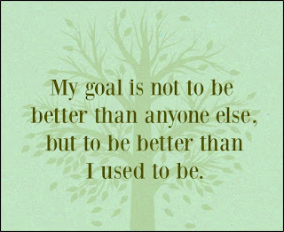 Staying Alive is Not Enough :My goal is not to be better than anyone else, but to be better than i used to be.