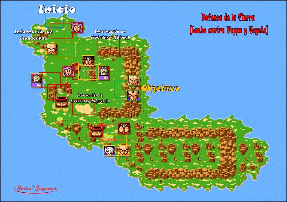 Dragon Ball Z Super Saiya Densetsu Namek Map