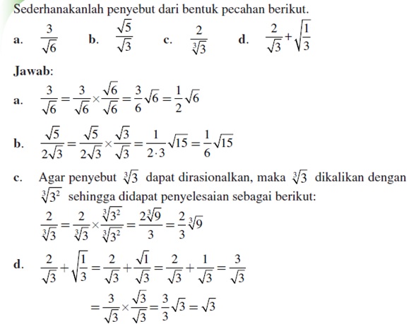  Matematika  Kelas X Merasionalkan Penyebut Bentuk Akar 