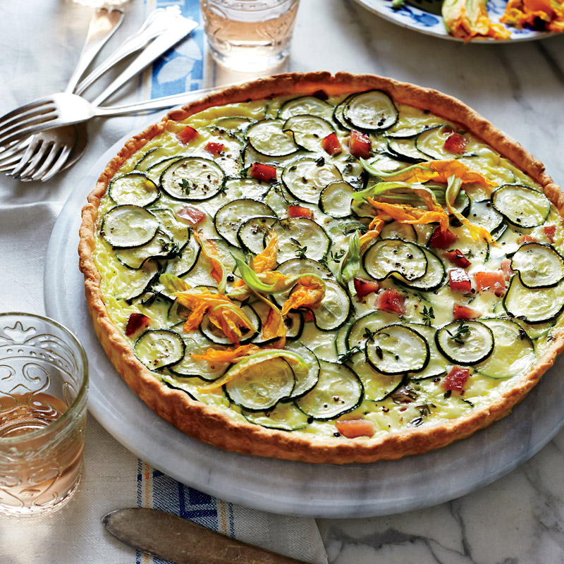 Zucchini and Goat Cheese Quiche