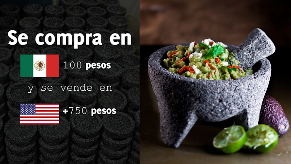 Molcajete De Piedra Hecho En México, Se Vende Por Encima De Los 750 Pesos En Estados Unidos.