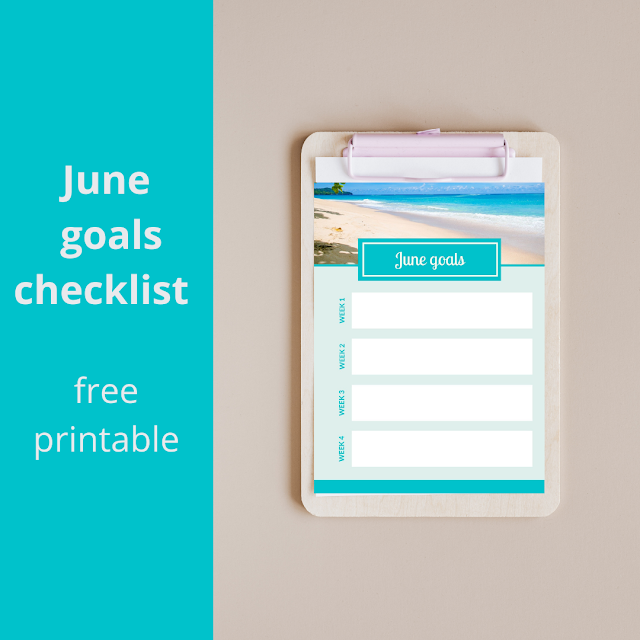 June goals checklist - free printable