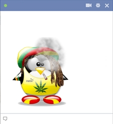 Rasta emoticon with weed symbol smoking joint