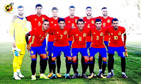 SELECCIÓN DE ESPAÑA SUB 21 - Temporada 2017-18 - Sivera, Rodri Hernández, Jorge Meré, Mikel Merino, Unai Núñez y Borja Mayoral; Pol Lirola, Carlos Soler, Mikel Oyarzábal, Aaron Martín y Dani Ceballos. SELECCIÓN DE ESPAÑA SUB 21 3 (Mikel Merino, Borja Mayoral, Jorge Meré) SELECCIÓN DE ITALIA SUB 21 0. 01/09/2017. Partido amistoso. Toledo, España, estadio del Salto del Caballo.