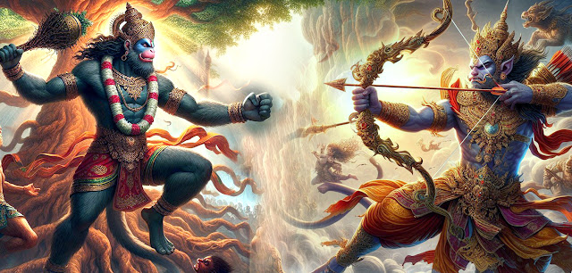 Hanuman fights with Jambumali