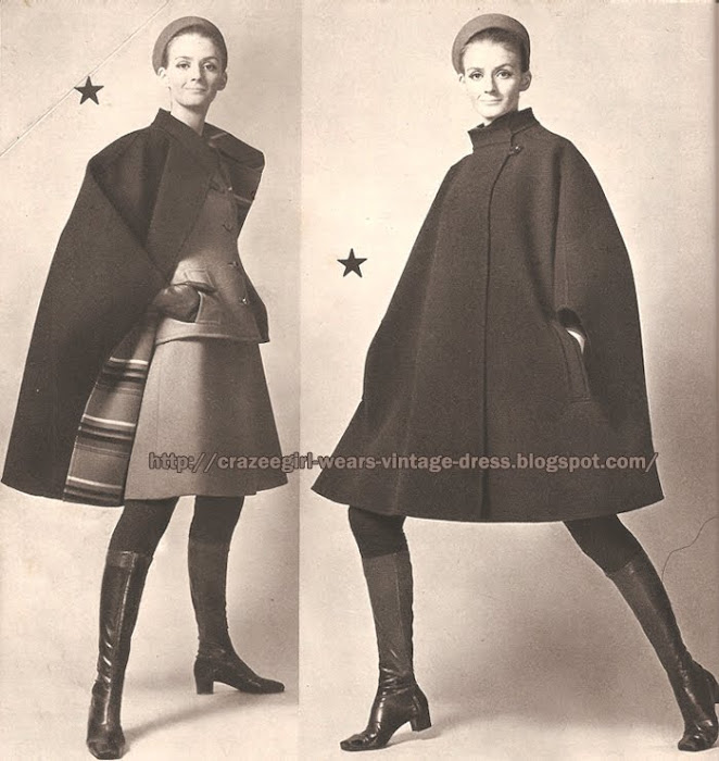 manteau cape Philippe Venet - 1967 coat 60s 1960