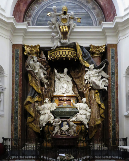 Funerary monument of Pope Gregory XV and Cardinal Ludovico Ludovisi by Pierre Legros, Church of St. Ignatius, Rome